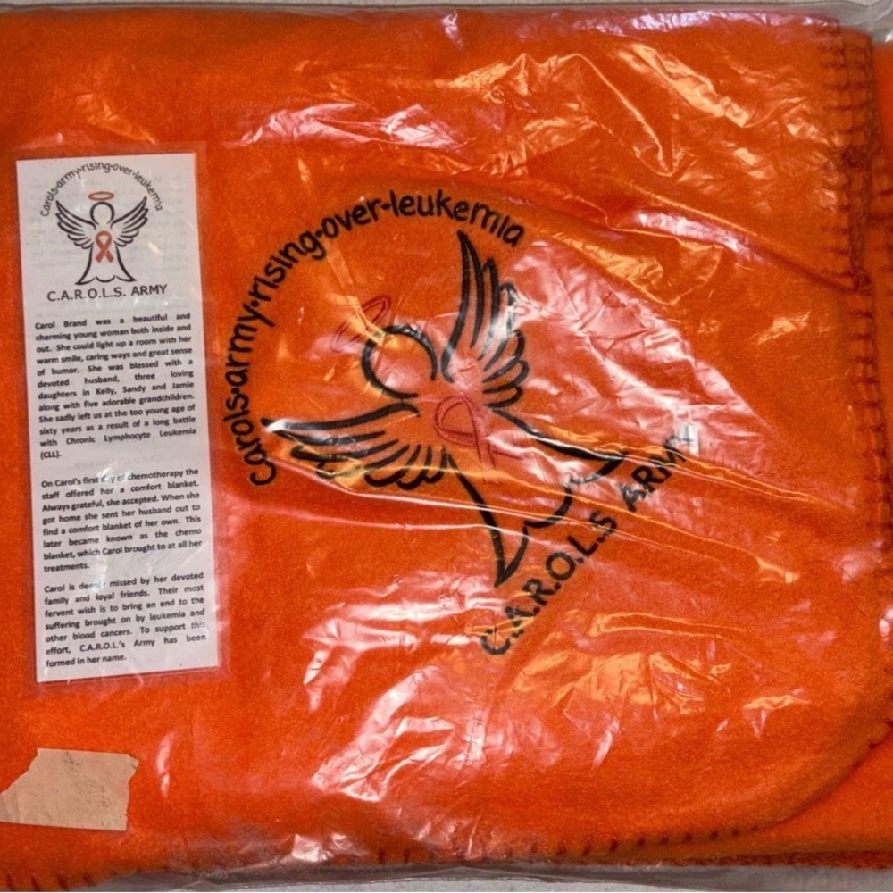 C.A.R.O.L.'s Army Orange Charity Blanket with Dove Logo